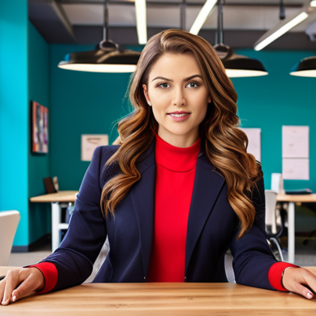 **

Prompt: "Aries woman confidently leading a startup team, vibrant colors, dynamic composition, reflecting entrepreneurial spirit and passion, modern office setting."

**
