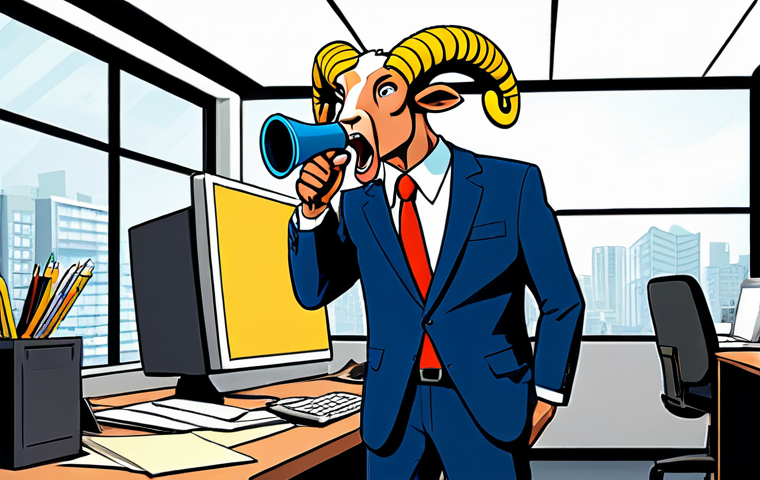 Aries**

"A cartoon ram wearing a business suit, standing in a chaotic office, yelling into a megaphone, fully clothed, appropriate attire, safe for work, perfect anatomy, natural proportions, digital illustration, humorous, professional, dynamic pose. The style should be reminiscent of a bold, colorful comic book."

**