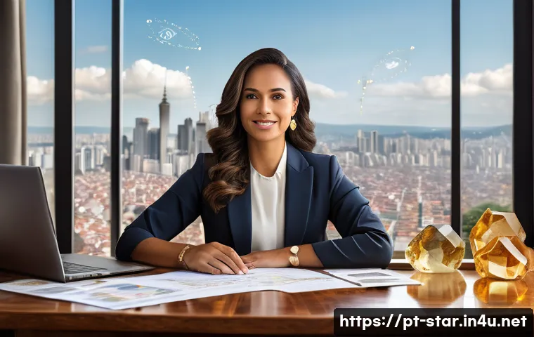 별자리별 재물운 상승법 - A sophisticated and serene home office setting reflecting financial stability and inner strength, fe...