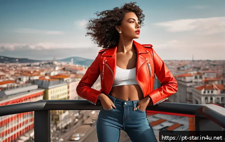 별자리와 플렉스 문화 - A vibrant urban scene showcasing a confident young woman embodying the Fire element style: she wears...